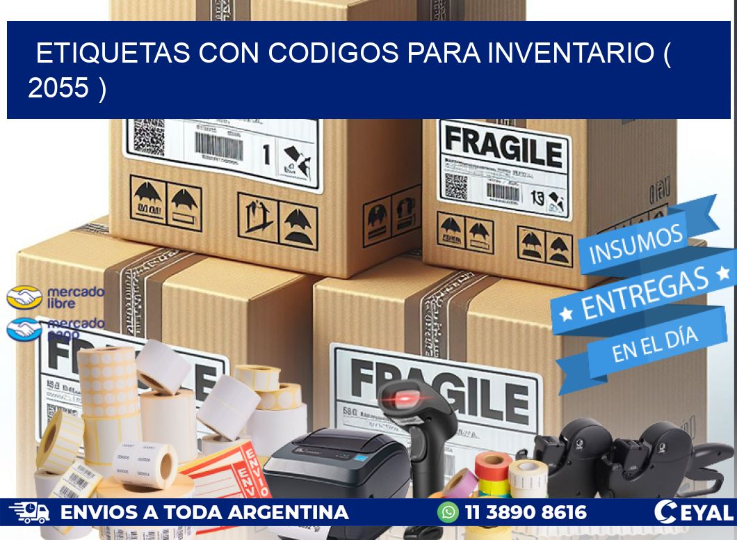 ETIQUETAS CON CODIGOS PARA INVENTARIO ( 2055 )