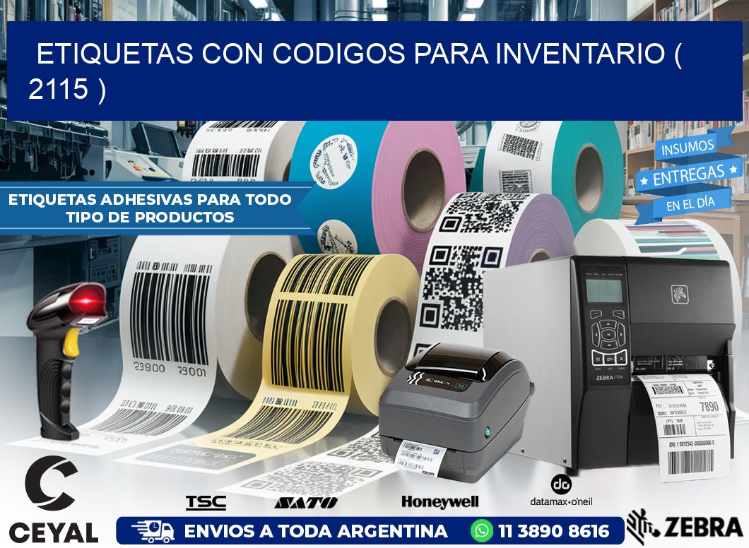 ETIQUETAS CON CODIGOS PARA INVENTARIO ( 2115 )