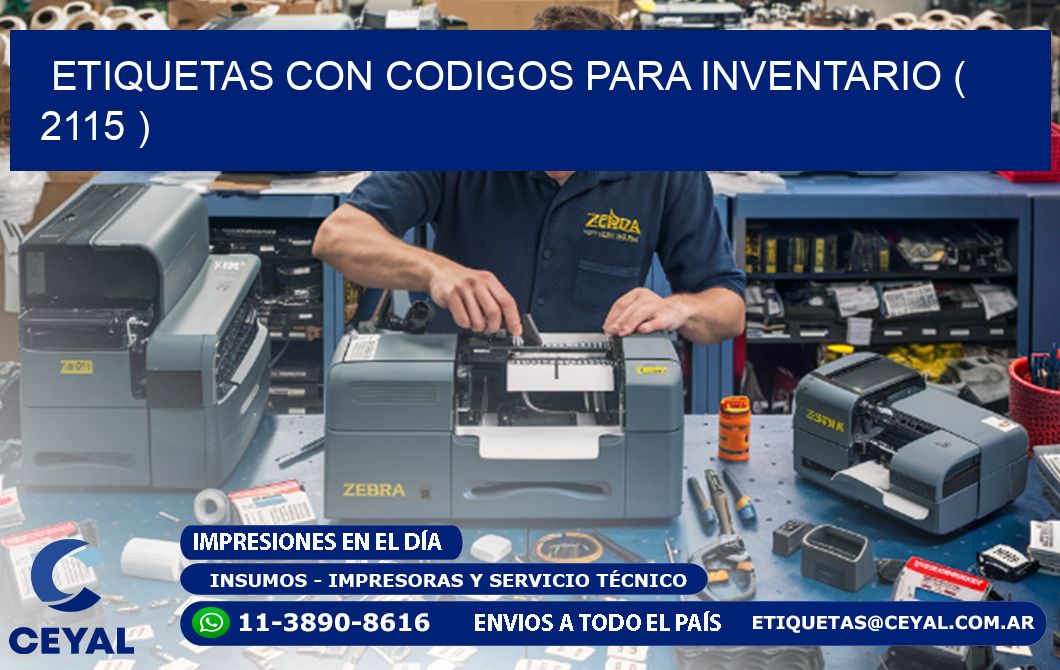 ETIQUETAS CON CODIGOS PARA INVENTARIO ( 2115 )