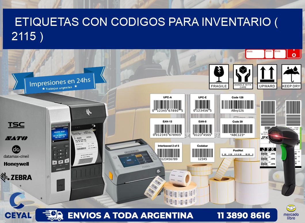 ETIQUETAS CON CODIGOS PARA INVENTARIO ( 2115 )