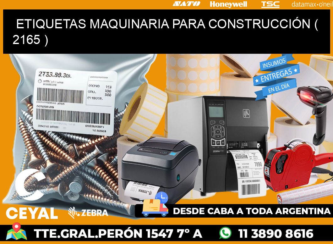 ETIQUETAS MAQUINARIA PARA CONSTRUCCIÓN ( 2165 )