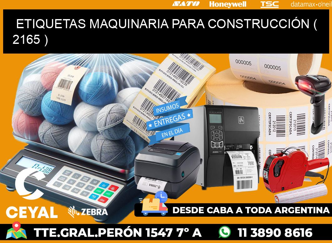 ETIQUETAS MAQUINARIA PARA CONSTRUCCIÓN ( 2165 )