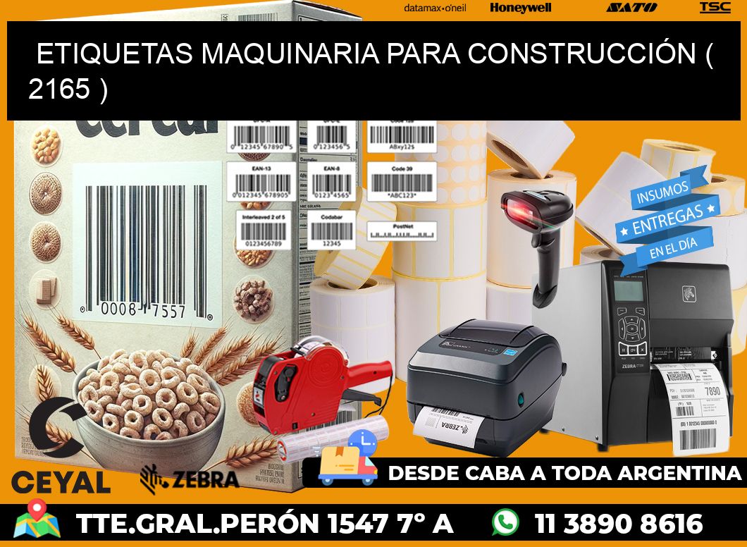 ETIQUETAS MAQUINARIA PARA CONSTRUCCIÓN ( 2165 )