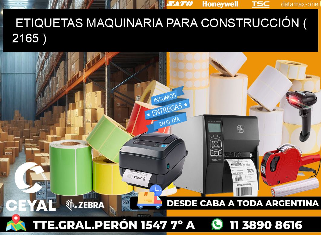 ETIQUETAS MAQUINARIA PARA CONSTRUCCIÓN ( 2165 )