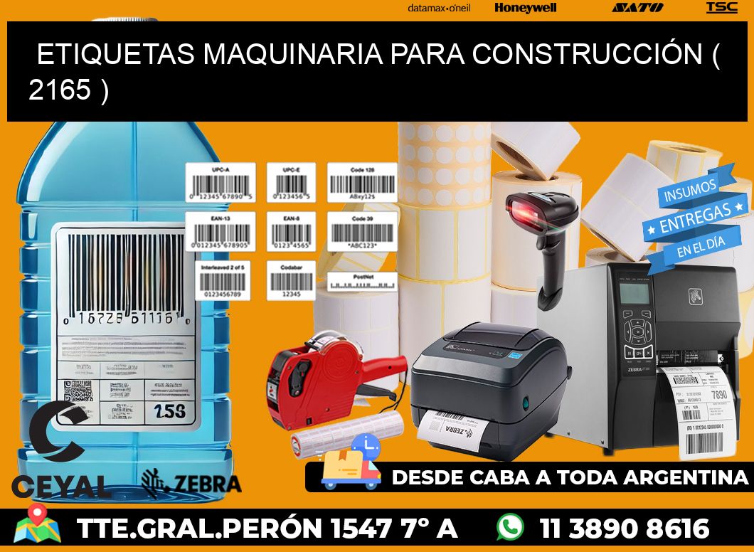 ETIQUETAS MAQUINARIA PARA CONSTRUCCIÓN ( 2165 )