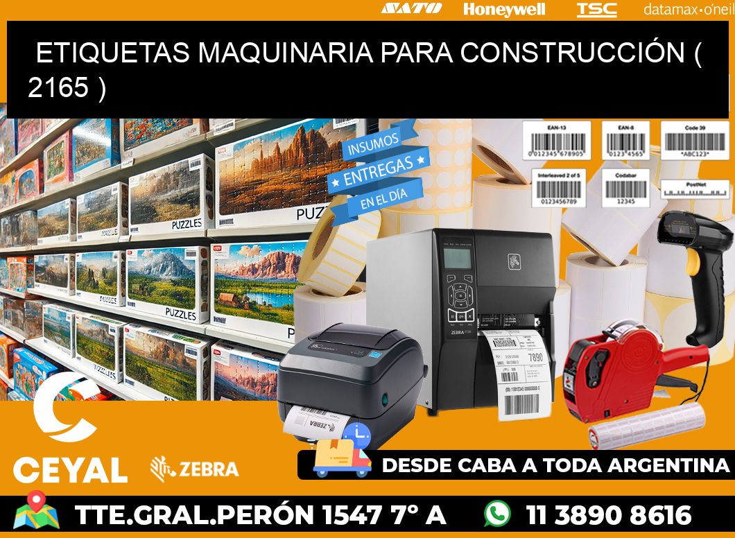 ETIQUETAS MAQUINARIA PARA CONSTRUCCIÓN ( 2165 )