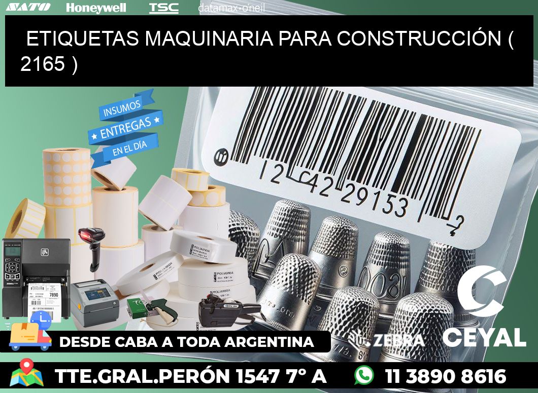 ETIQUETAS MAQUINARIA PARA CONSTRUCCIÓN ( 2165 )