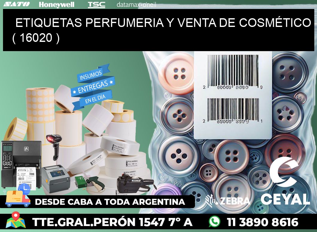 ETIQUETAS PERFUMERIA Y VENTA DE COSMÉTICO ( 16020 )