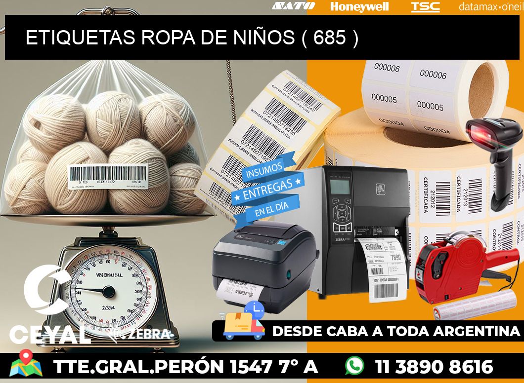 ETIQUETAS ROPA DE NIÑOS ( 685 )