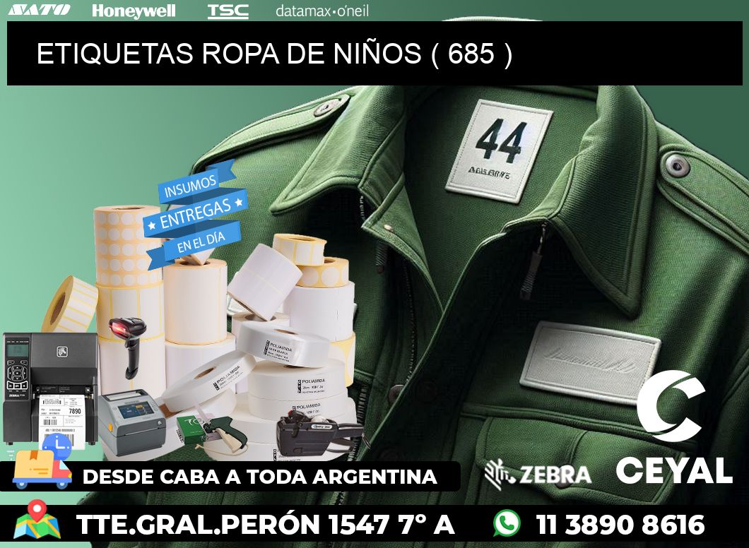 ETIQUETAS ROPA DE NIÑOS ( 685 )