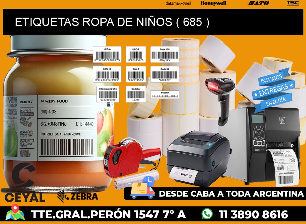 ETIQUETAS ROPA DE NIÑOS ( 685 )