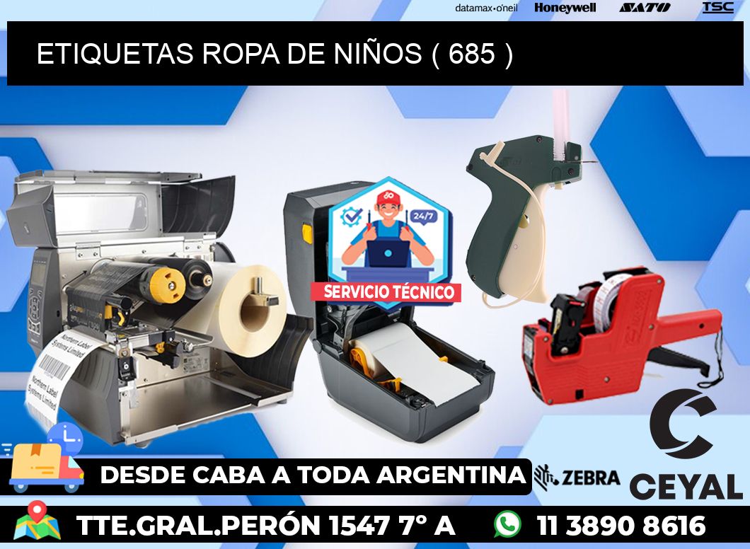 ETIQUETAS ROPA DE NIÑOS ( 685 )