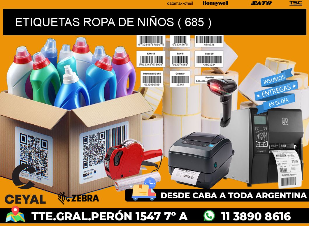 ETIQUETAS ROPA DE NIÑOS ( 685 )