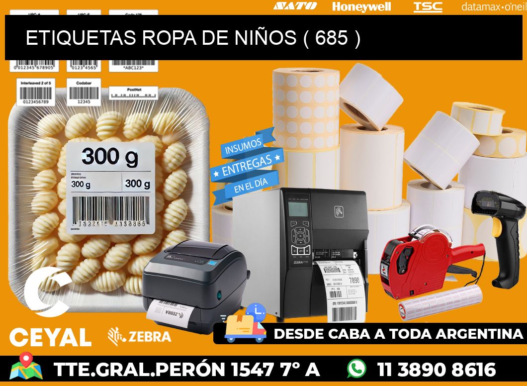 ETIQUETAS ROPA DE NIÑOS ( 685 )