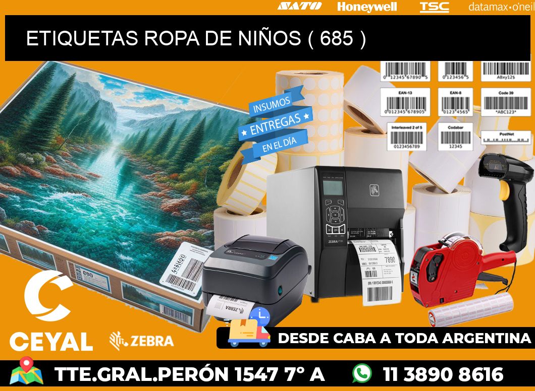 ETIQUETAS ROPA DE NIÑOS ( 685 )