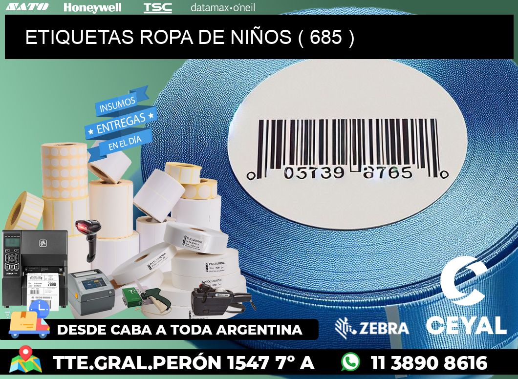 ETIQUETAS ROPA DE NIÑOS ( 685 )