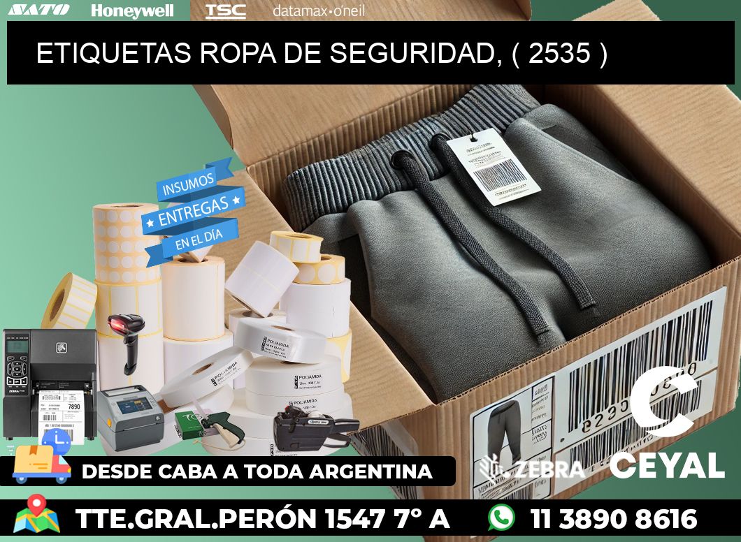 ETIQUETAS ROPA DE SEGURIDAD, ( 2535 )