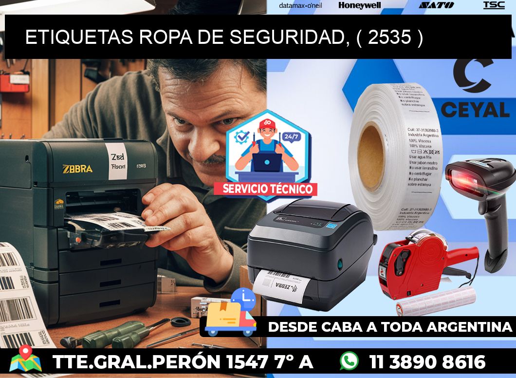 ETIQUETAS ROPA DE SEGURIDAD, ( 2535 )