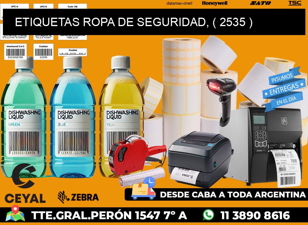 ETIQUETAS ROPA DE SEGURIDAD, ( 2535 )