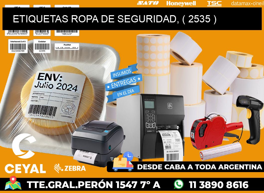 ETIQUETAS ROPA DE SEGURIDAD, ( 2535 )