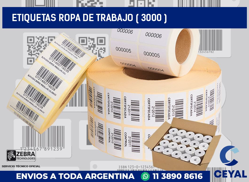 ETIQUETAS ROPA DE TRABAJO ( 3000 )