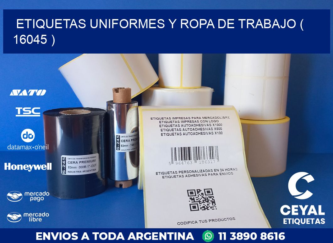 ETIQUETAS UNIFORMES Y ROPA DE TRABAJO ( 16045 )