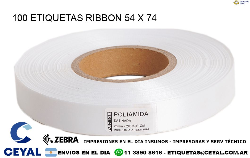 100 ETIQUETAS RIBBON 54 x 74