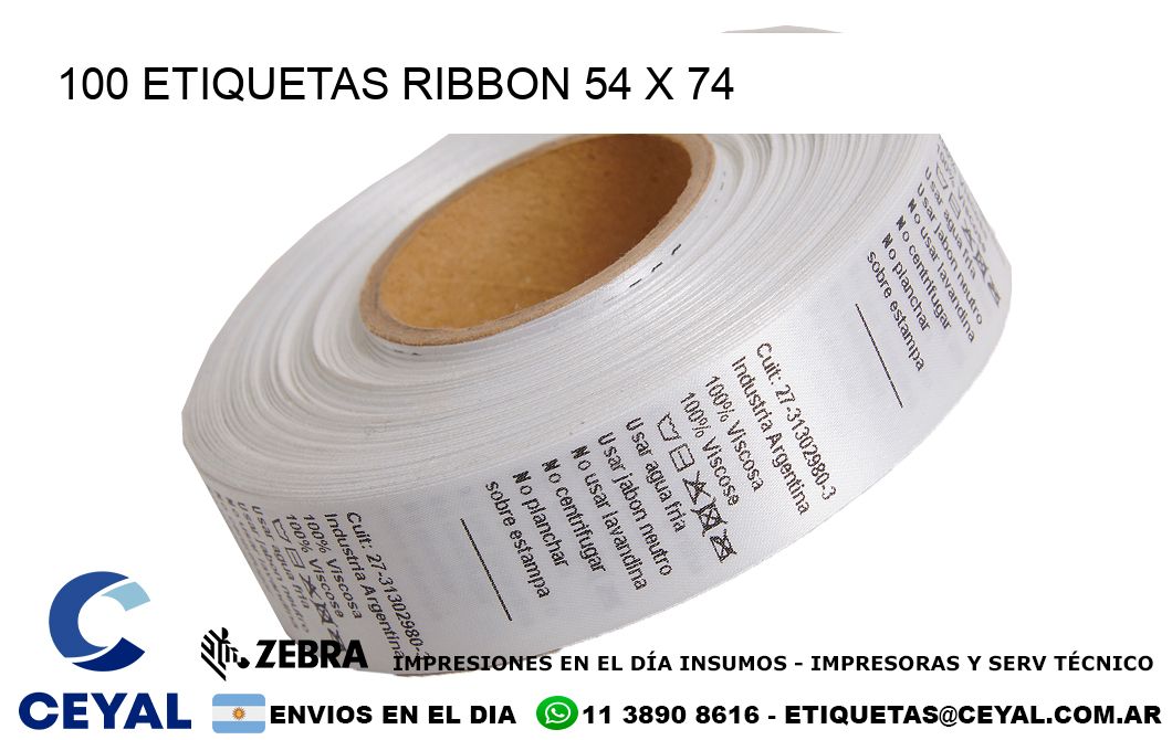 100 ETIQUETAS RIBBON 54 x 74