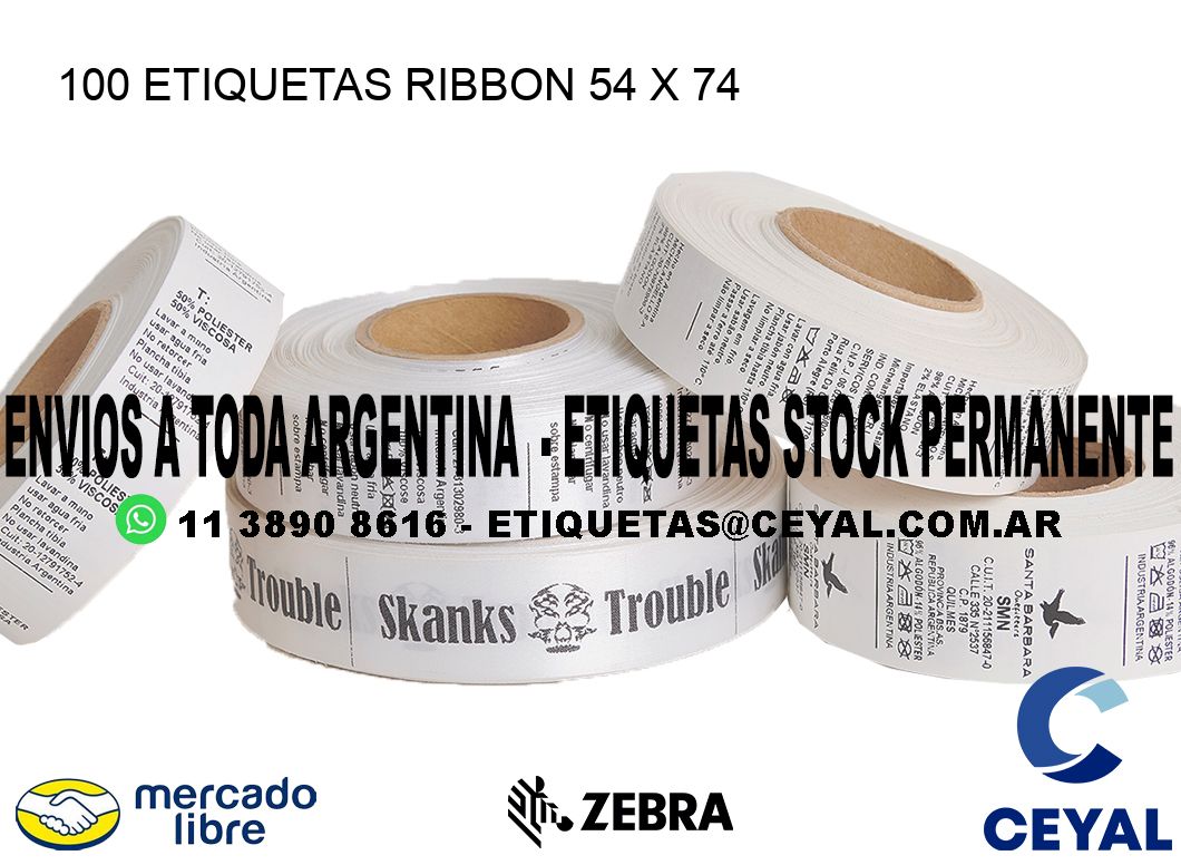 100 ETIQUETAS RIBBON 54 x 74