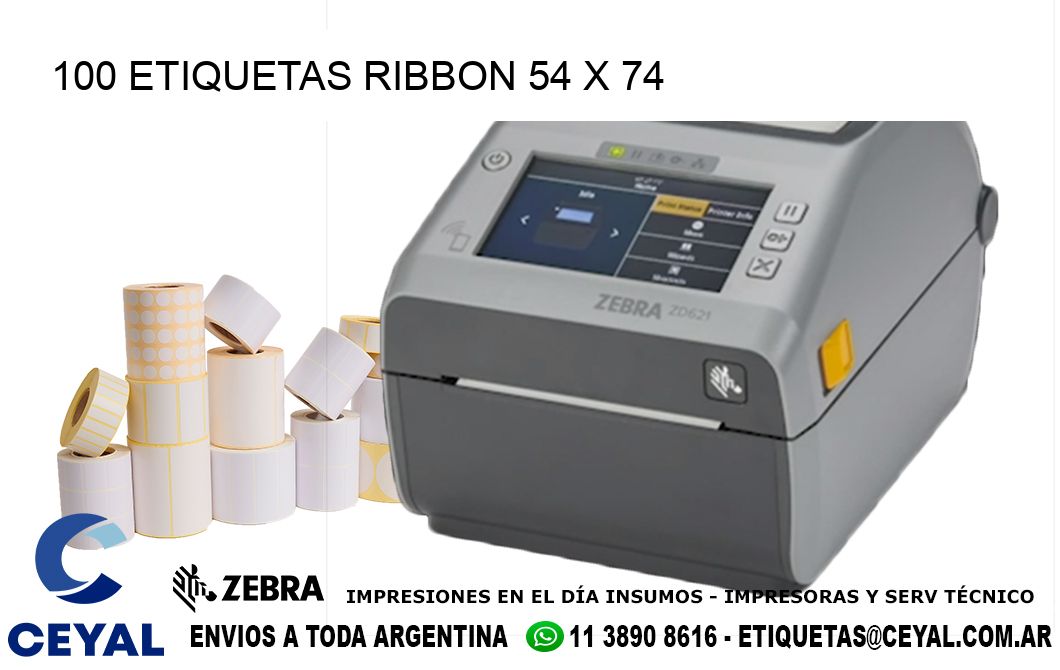 100 ETIQUETAS RIBBON 54 x 74