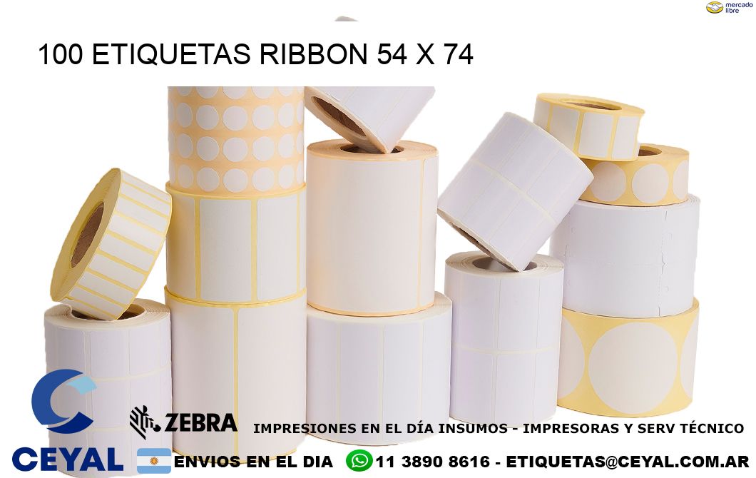 100 ETIQUETAS RIBBON 54 x 74