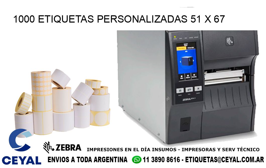 1000 ETIQUETAS PERSONALIZADAS 51 x 67