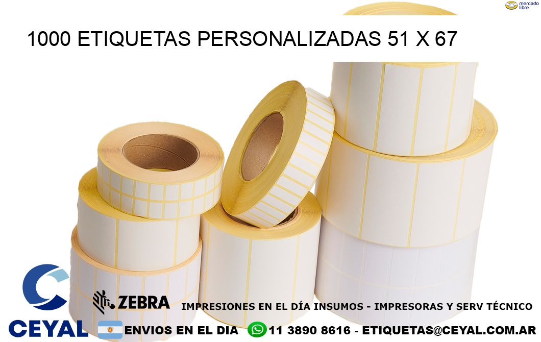 1000 ETIQUETAS PERSONALIZADAS 51 x 67