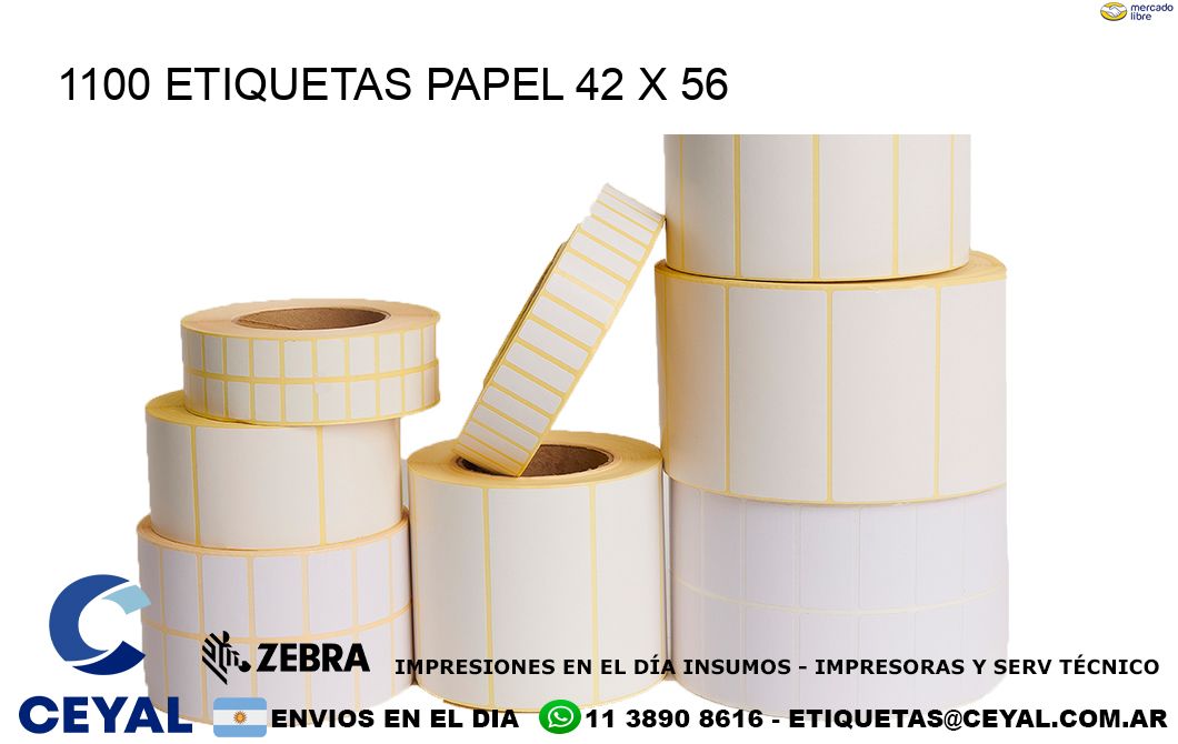 1100 ETIQUETAS PAPEL 42 x 56