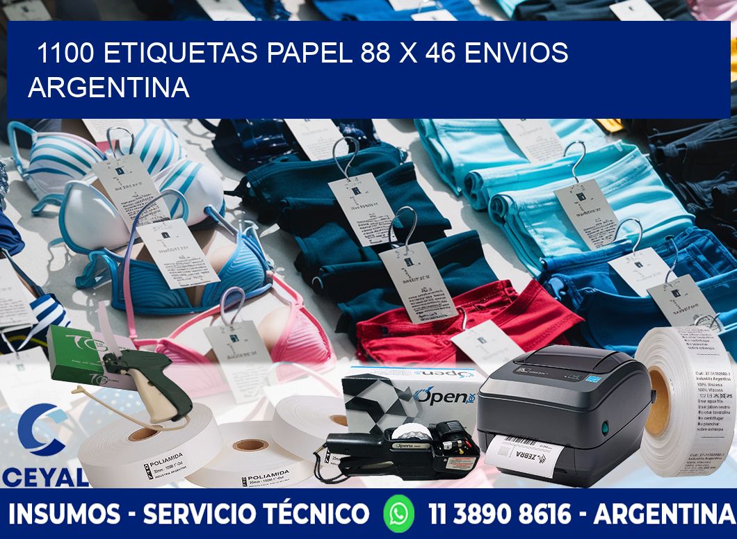 1100 ETIQUETAS PAPEL 88 x 46 ENVIOS ARGENTINA