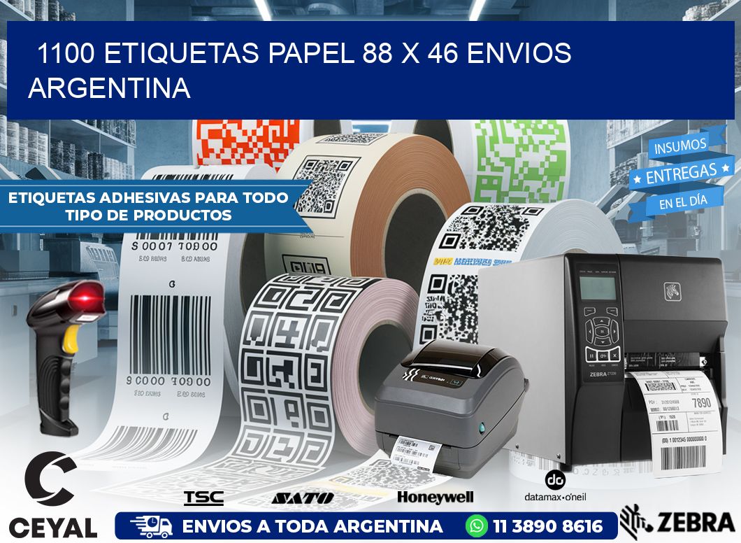 1100 ETIQUETAS PAPEL 88 x 46 ENVIOS ARGENTINA