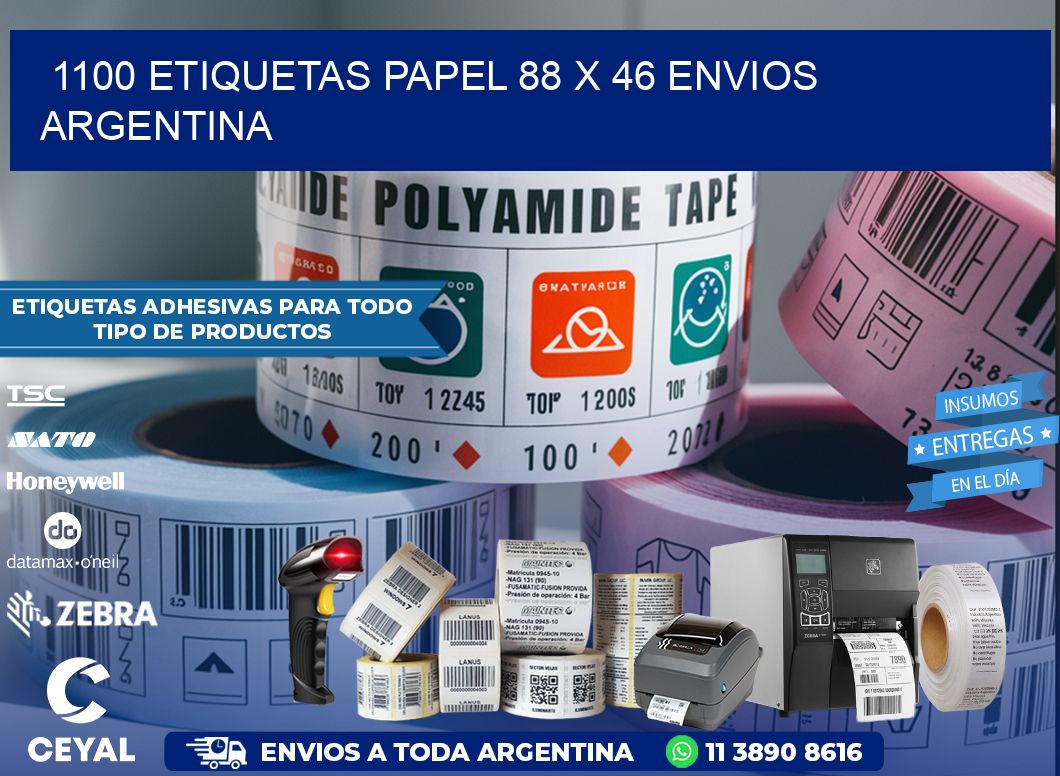 1100 ETIQUETAS PAPEL 88 x 46 ENVIOS ARGENTINA