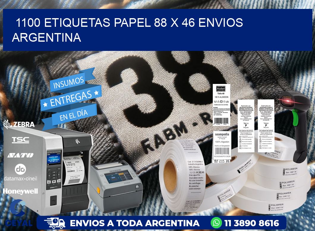 1100 ETIQUETAS PAPEL 88 x 46 ENVIOS ARGENTINA