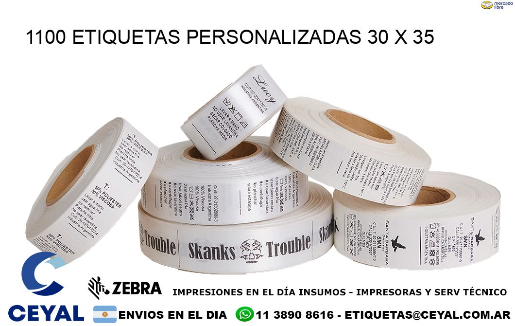 1100 ETIQUETAS PERSONALIZADAS 30 x 35