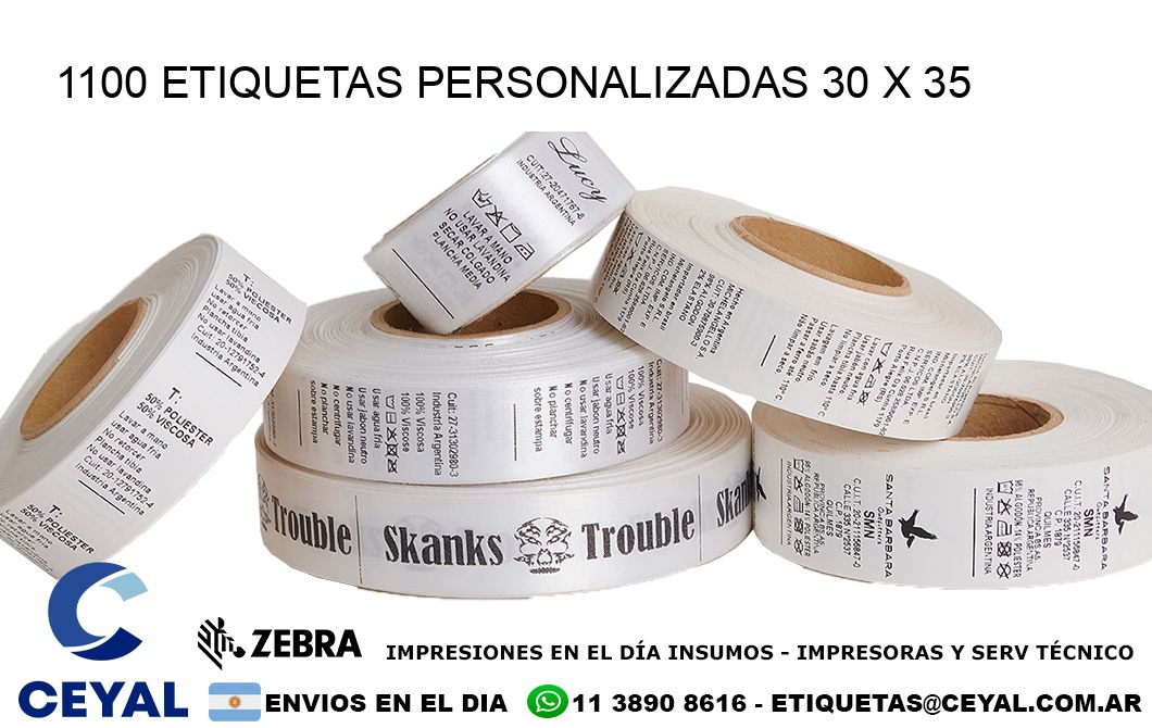 1100 ETIQUETAS PERSONALIZADAS 30 x 35