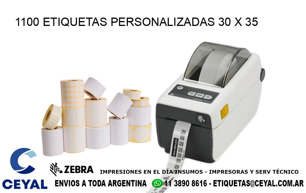 1100 ETIQUETAS PERSONALIZADAS 30 x 35