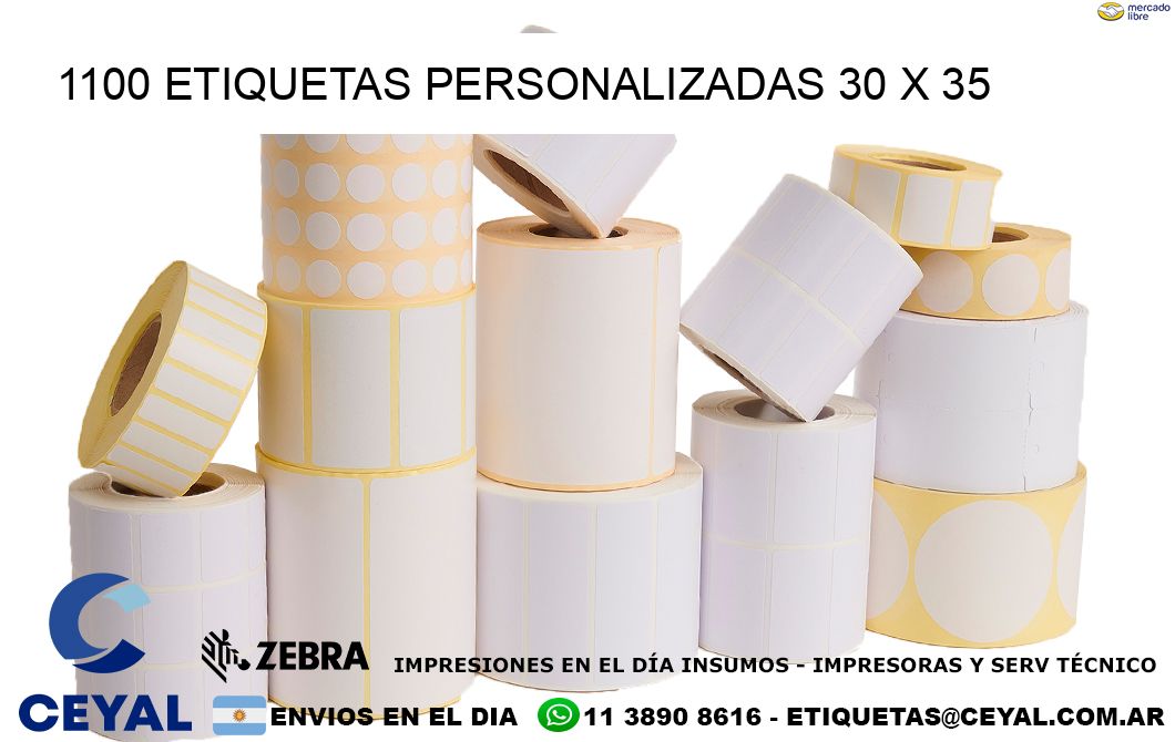 1100 ETIQUETAS PERSONALIZADAS 30 x 35