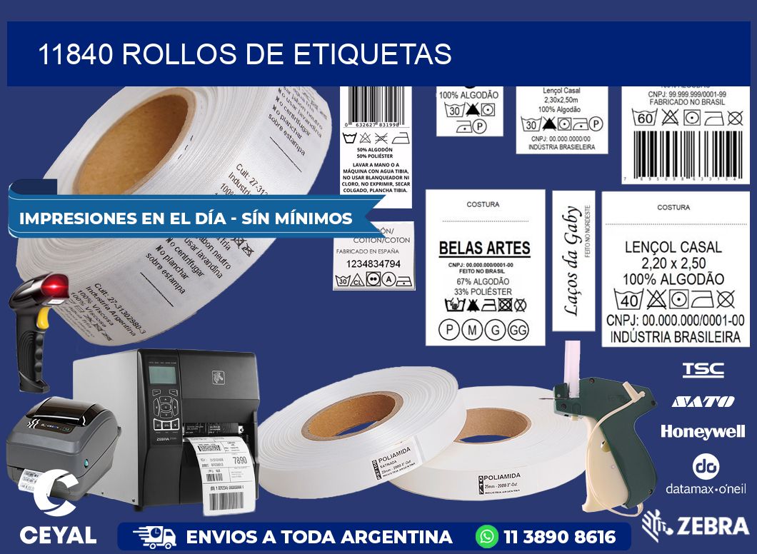 11840 ROLLOS DE ETIQUETAS