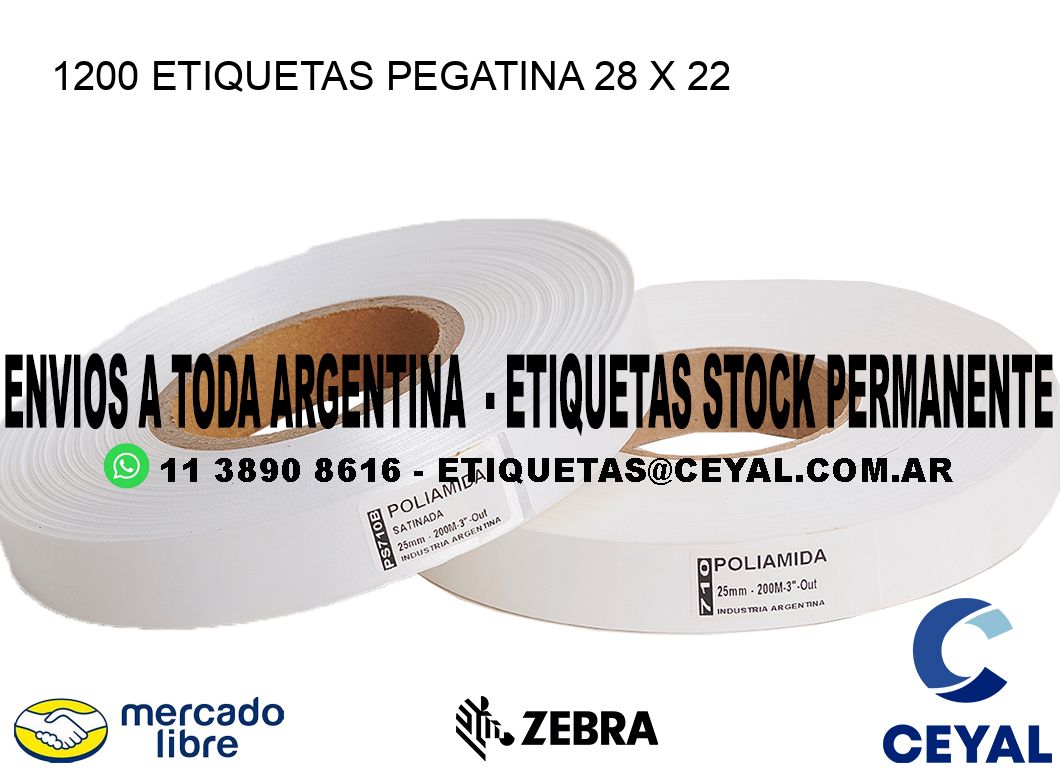 1200 ETIQUETAS PEGATINA 28 x 22