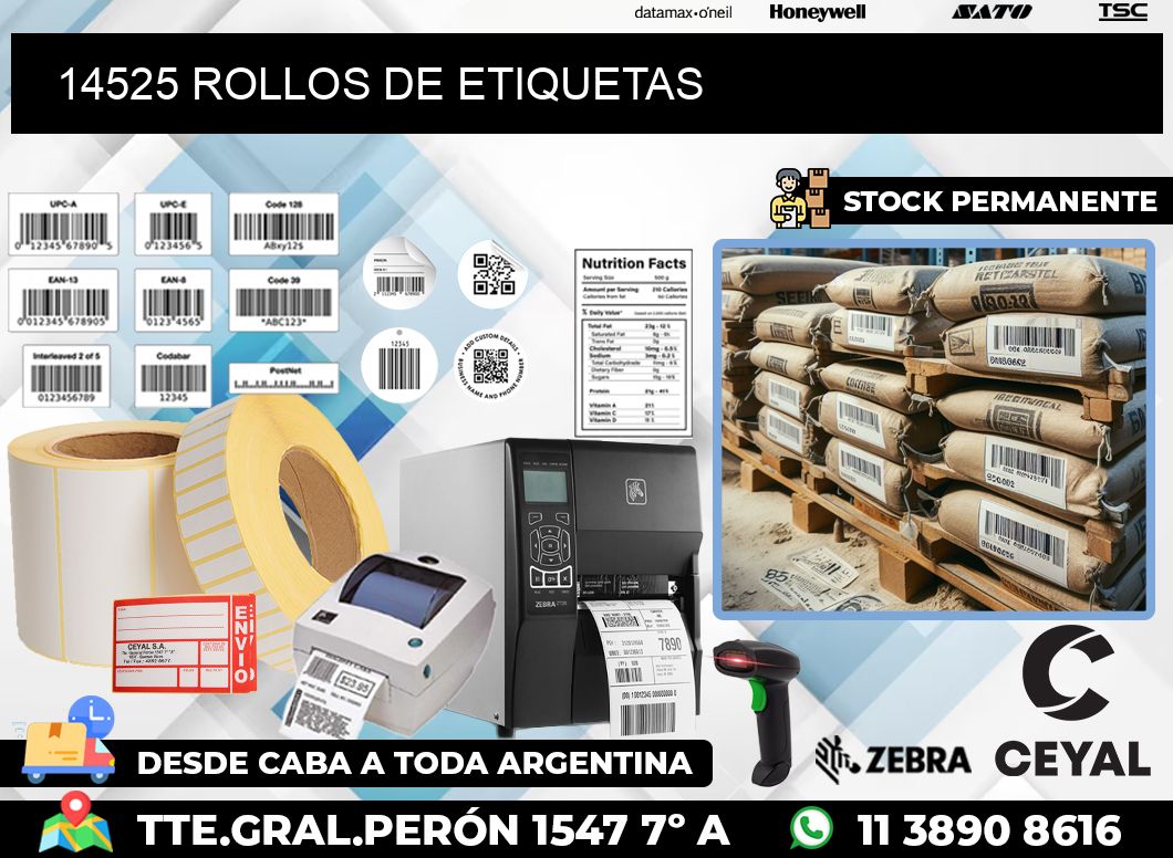 14525 ROLLOS DE ETIQUETAS