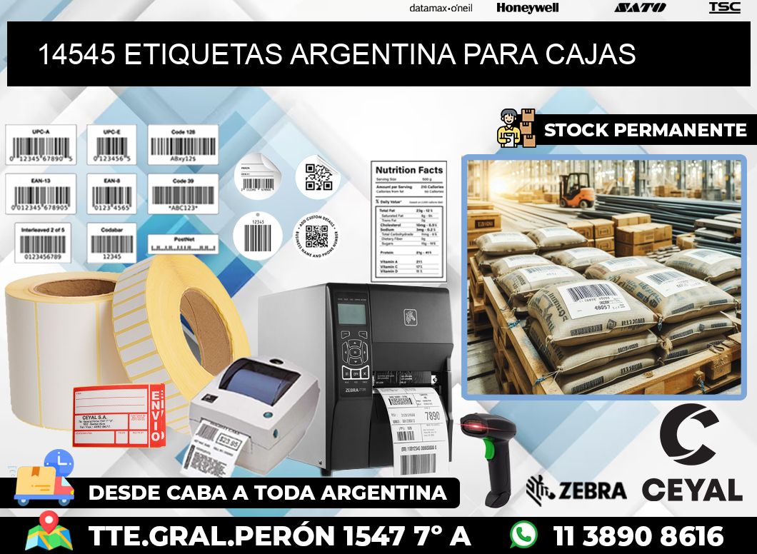 14545 ETIQUETAS ARGENTINA PARA CAJAS