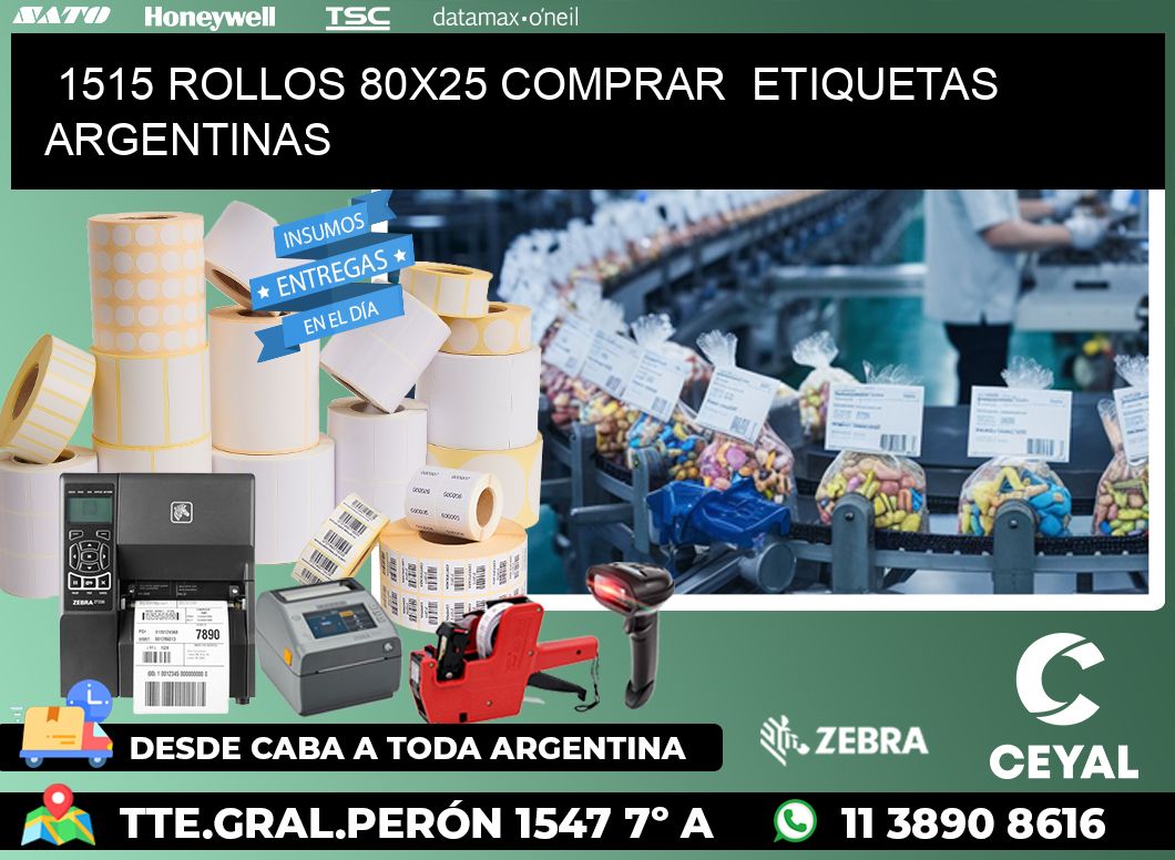 1515 ROLLOS 80X25 COMPRAR  ETIQUETAS ARGENTINAS