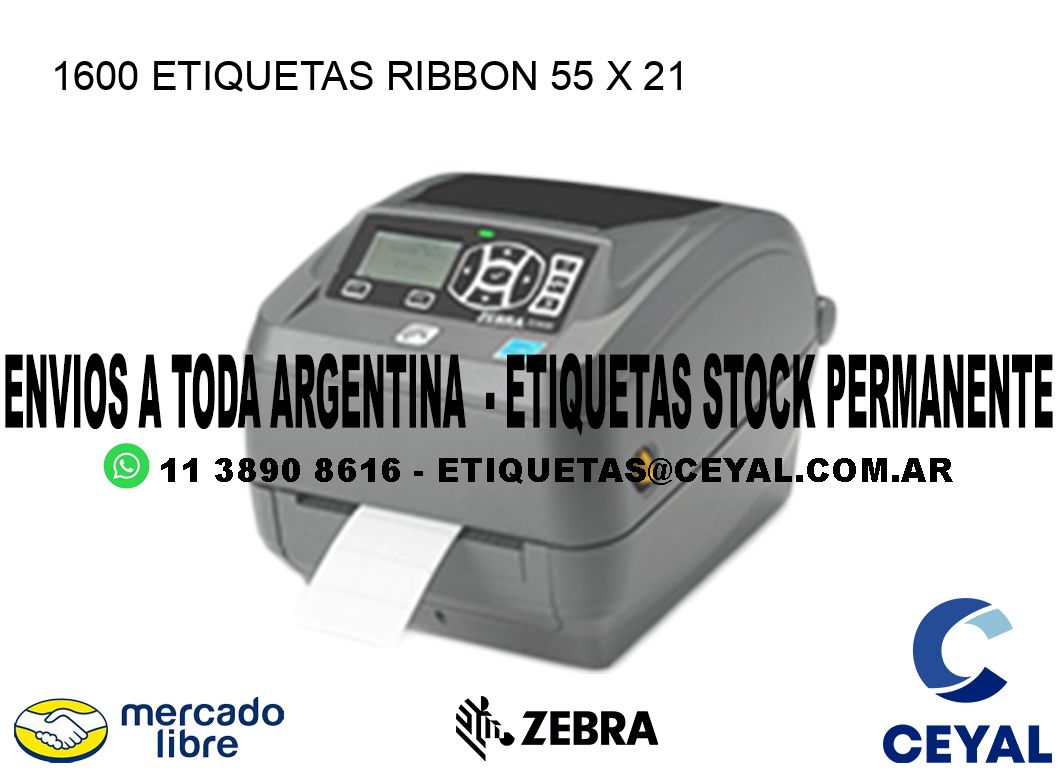 1600 ETIQUETAS RIBBON 55 x 21