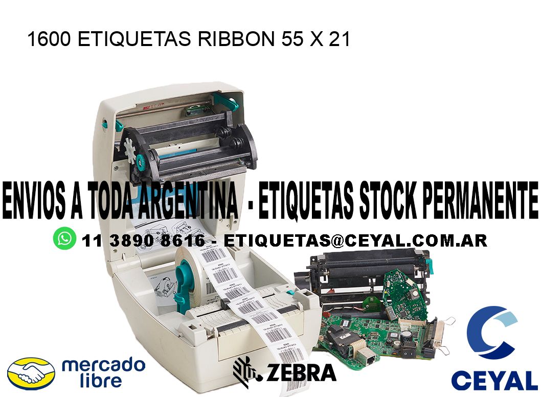 1600 ETIQUETAS RIBBON 55 x 21