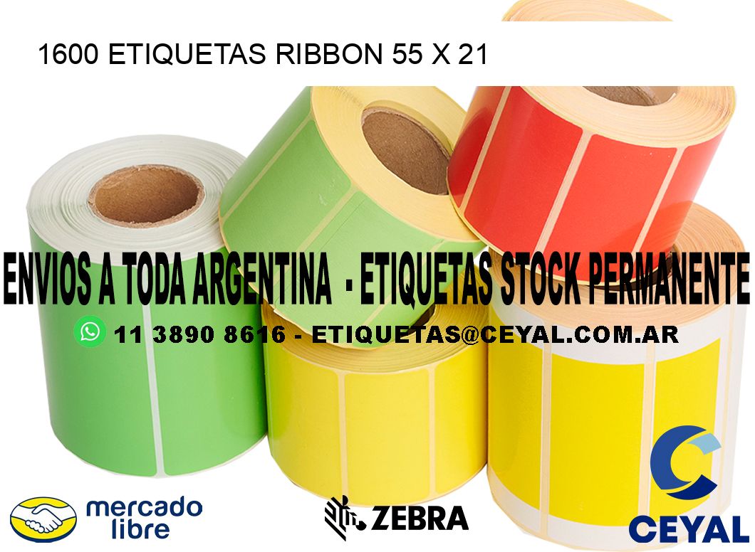 1600 ETIQUETAS RIBBON 55 x 21